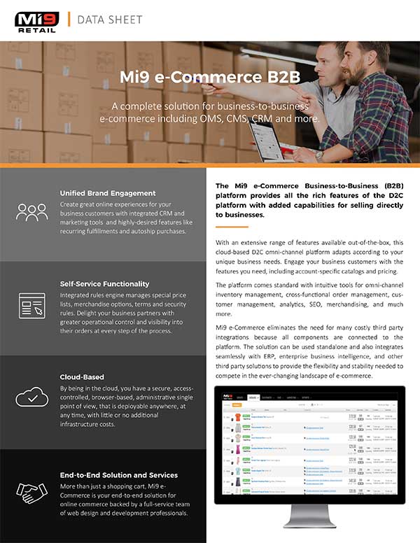 Mi9 e-Commerce B2B Data Sheet Mi9 e-Commerce B2B Data Sheet