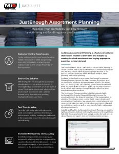 JustEnough Assortment Planning Data Sheet