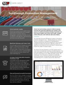 JustEnough Promotion Management Data Sheet