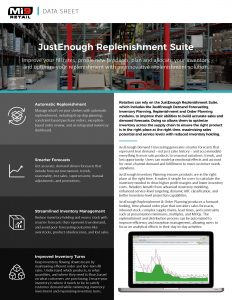 JustEnough Replenishment Suite Data Sheet