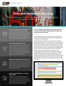 Price and Markdown Planning - Data Sheet