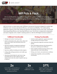 Mi9 Pick & Pack - Data Sheet